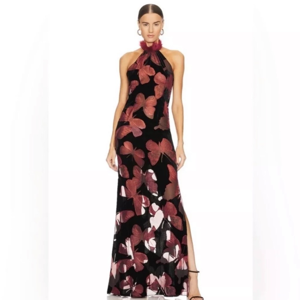 Kim Shui Butterfly Velvet Gown Maxi Dress